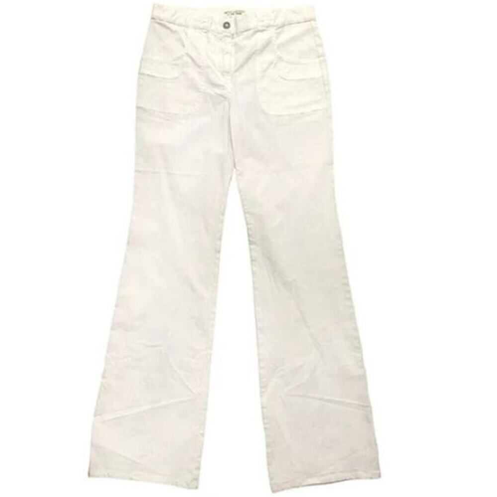 Nili Lotan NWT Oakland Wide-Leg Stretch Twill Pant in Eggshell Women's Size 6 - Picture 4 of 10